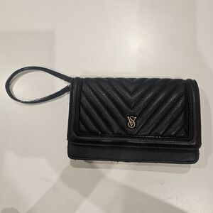 Victoria's Secret Black Quilted Wristlet